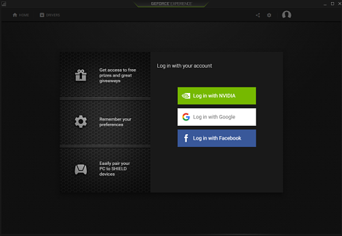 Login to Geforce Experience