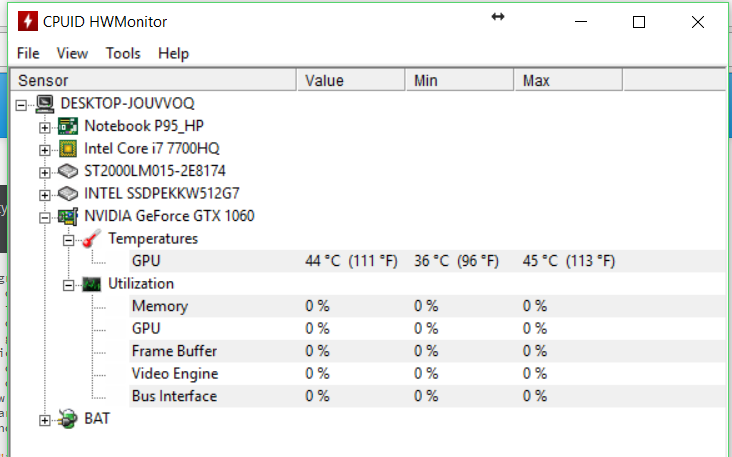 Hardware Monitor GPU Temps